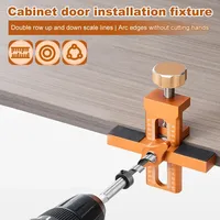10mm Rebounder Punched Mounting Jig Cabinet Door Installation Jig Panel Install Clamp 2 in 1 Quick Closet Door Mounting Template