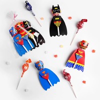 Princess Snow White Superhero Lollipop Decoration Cards for Kids Boy Girls Birthday Party Gift Cake Accessories Candy Packaging