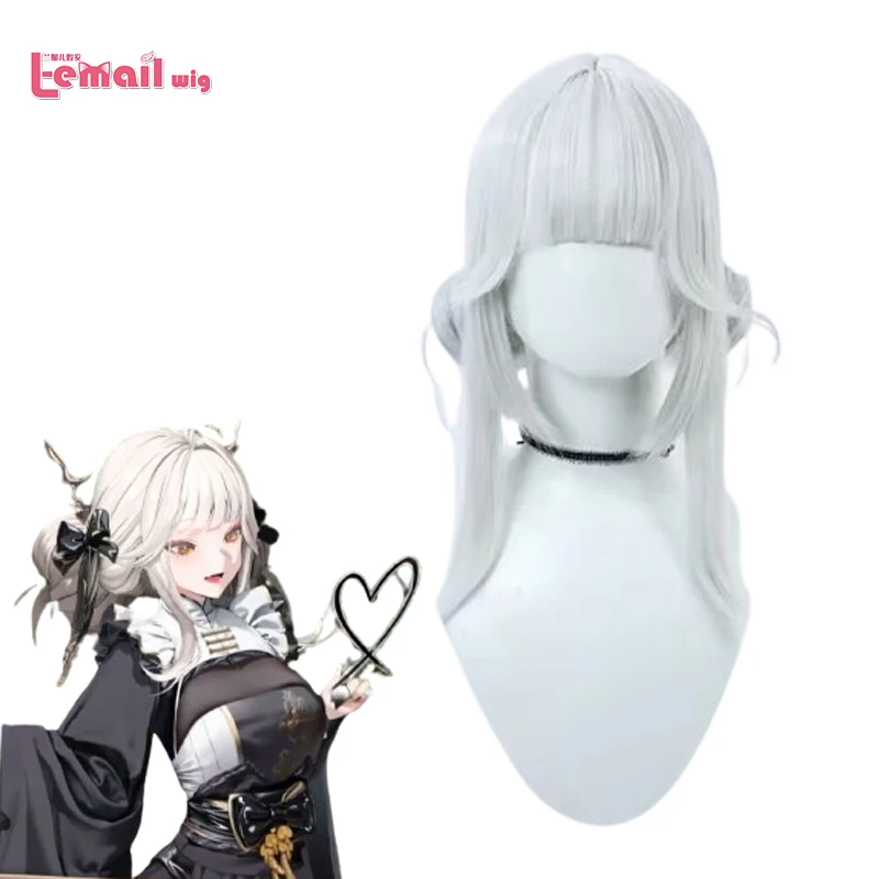 

L-email wig Synthetic Hair Game NIKKE The Goddess of Victory Blanc Cosplay Wig 60cm White Color Cosplay Wigs Heat Resistant Wig