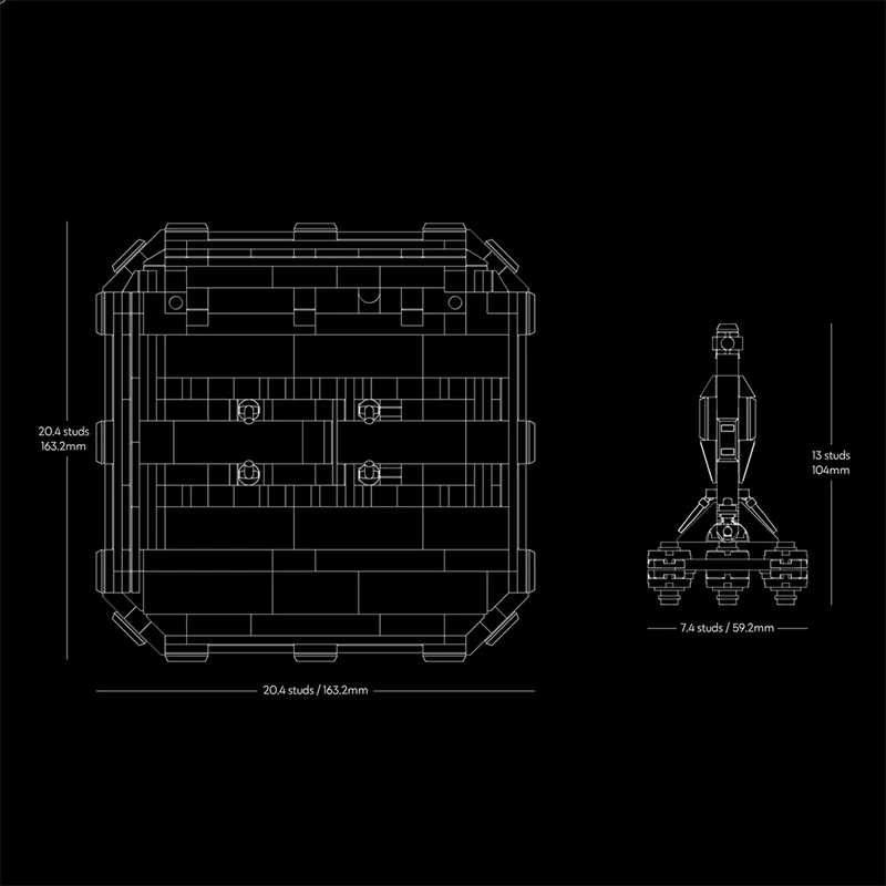 Micro Lucrehulk Hangar Diorama MOC Building Blocks FAI DA TE Assemblare Mattoni Architettura Spaziale Collezione Display Giocattoli Regali 608 PZ
