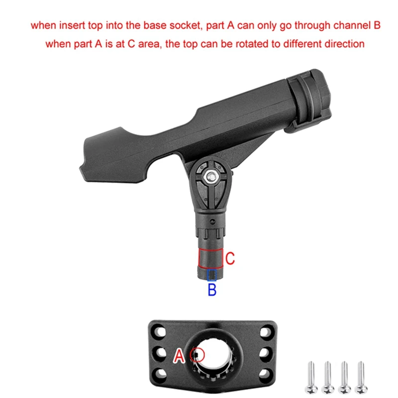 

New Adjustable Boat Fishing Rod Rack Holder Device Pole Kayak Support Fixer Fix Pole Rotatable Mount Inflatable