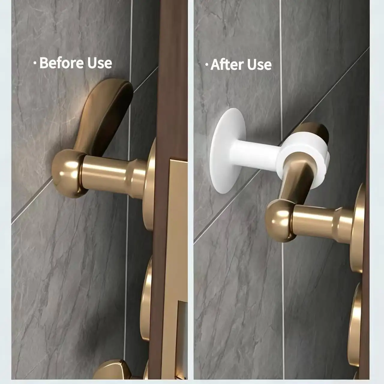 Multi‑Purpose Silicone Door Stopper, Self‑Adhesive Door Handle Bumper Buffer Wall Protector for Bathroom Home