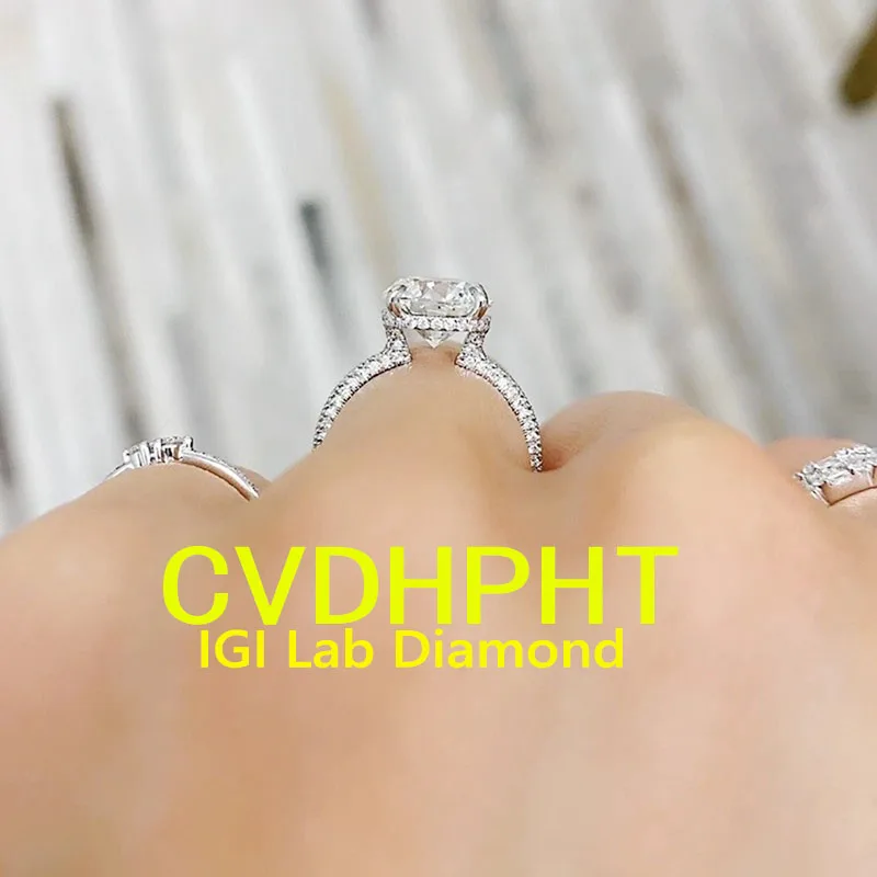 

Solid 14K Gold Ring IGI Lab grown Diamond Ring Oval shape D VSDiamond wedding ring Factory Engagement