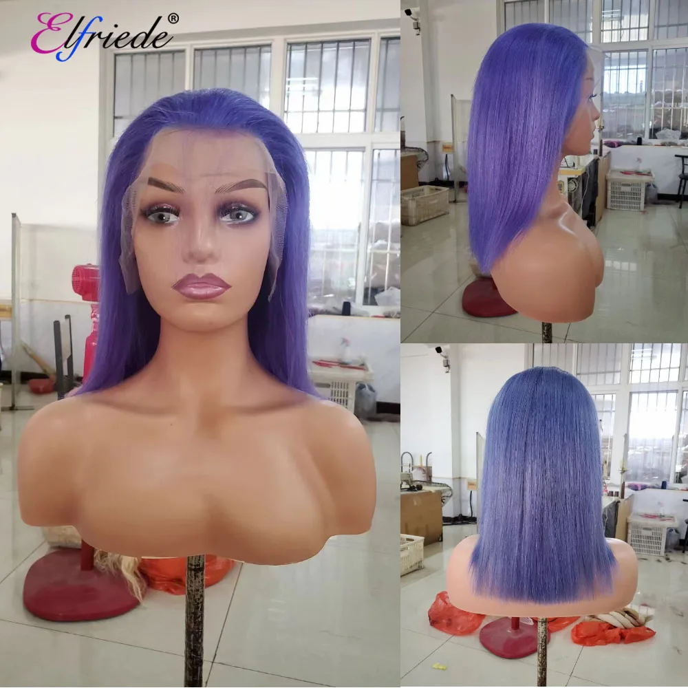 

Elfriede Purple Short Bob Wig Lace Front Human Hair Wigs Straight 4x4 Lace Closure 13x4 13x6 Lace Frontal Hair Wigs for Women