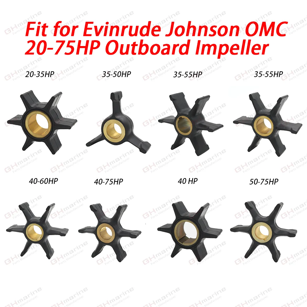 20HP 35HP 40HP 50HP 55HP 60HP 65HP 75HP Outboard Water pump impeller for Evinrude Johnson 0763982 0432941 777213 0396809 777129
