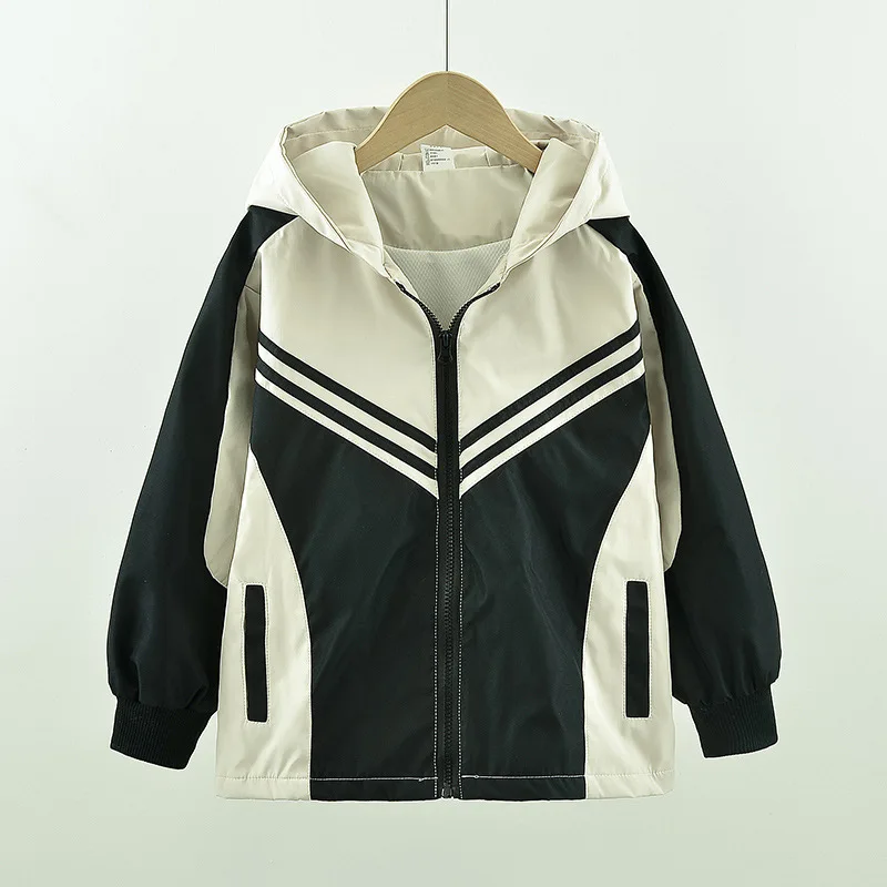 여아용 용수철 배색 코트, 외국 스타일 어린이 용수철, 캐주얼 스톰트루퍼, 큰 어린이 옷, 어린 소녀