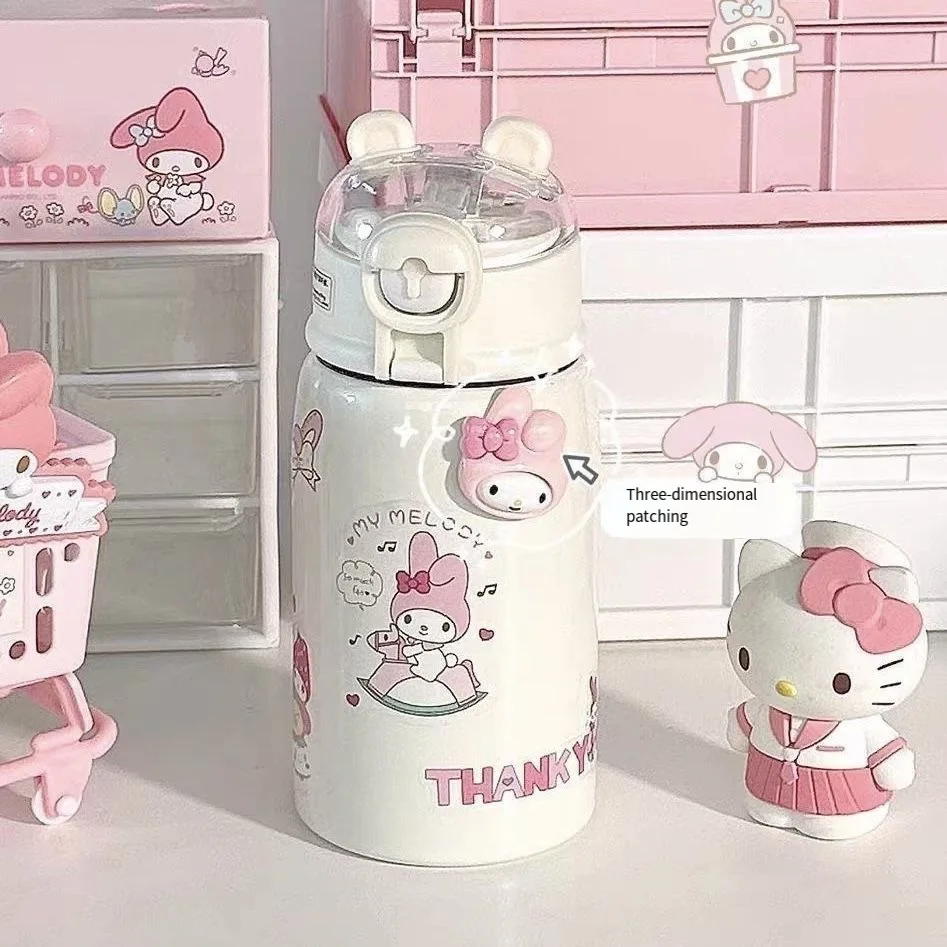 

316Sus Sanrio новая изоляционная чашка Cinnamoroll Hello Kitty Kawaii Высокое качество соломенная портативная студенческая большая емкость портативный подарок
