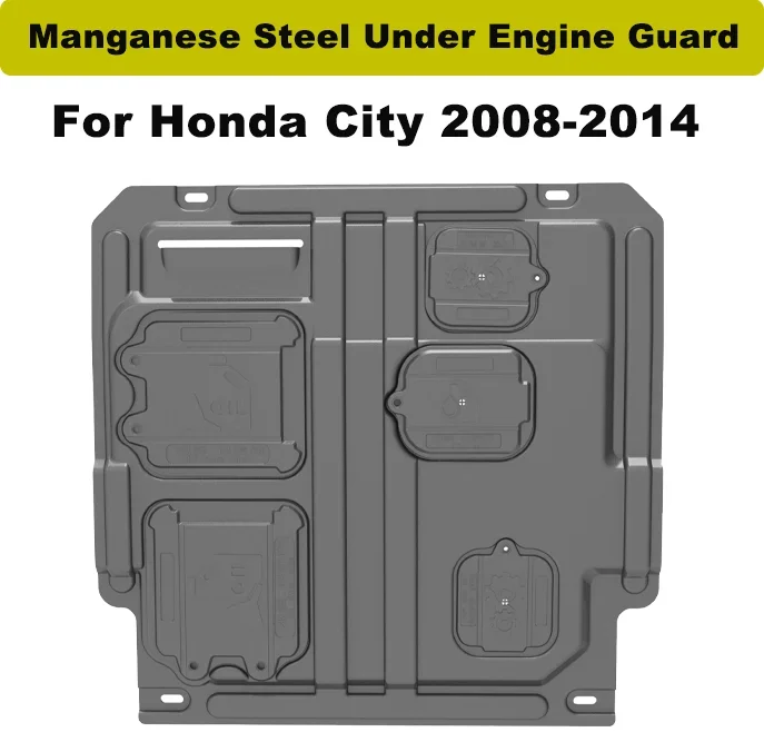 

For Honda City 2008-2014 Manganese Steel Under Engine Guard Protection Device Engine Bonnets Engine Shield Car Accessories.