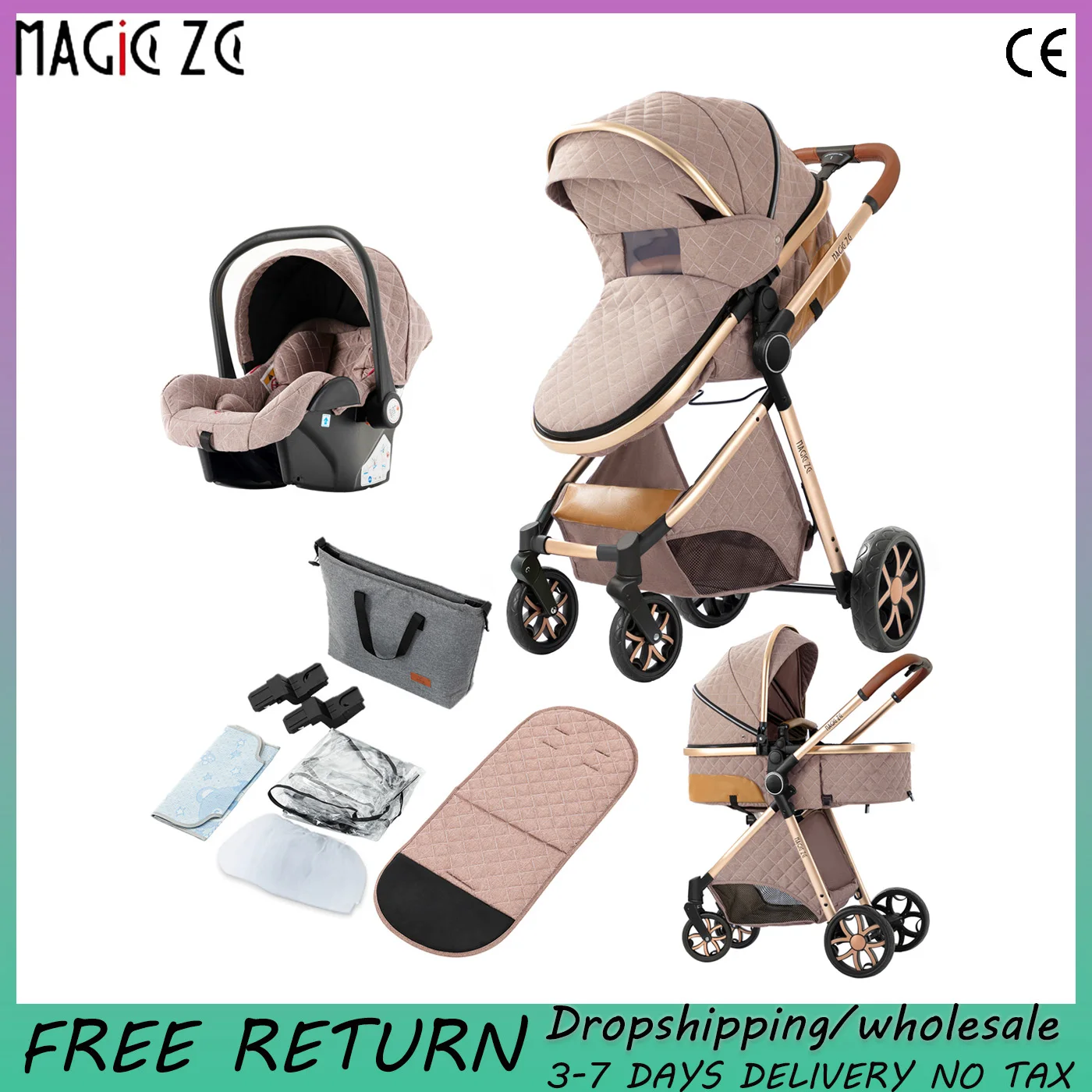 

3 in 1 baby stroller free shipping reversible stroller baby pram stroller for newborns lightweight stroller baby folding car