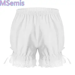 Kid Girls Lolita Style Safety Shorts Bow Lace Elastic Shorts Waist Bloomers Pumpkin Shorts Breathable And Safety