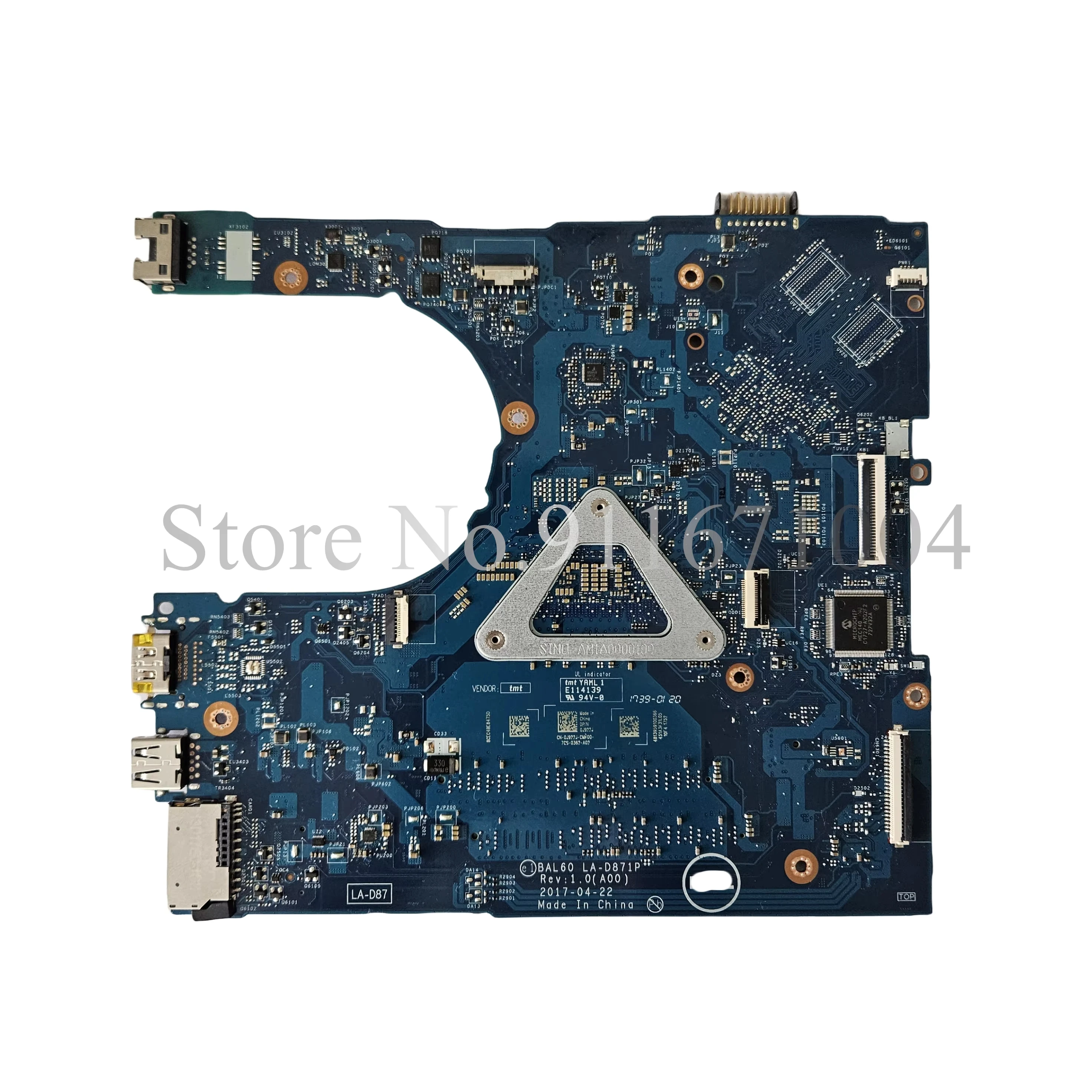 BAL60 LA-D871P For Dell Inspiron 15 5566 5568 5468 Laptop Motherboard With Intel i3-7100U i5-7200U CPU CN:0DMD9K 0KCKCP 0P1MTV