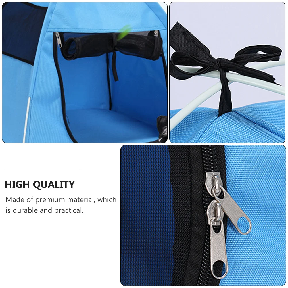 

Outdoor Dog Kennel Pet Mosquito Tent Zip Nest Folding Rabbit Blue Playhouse Shelter