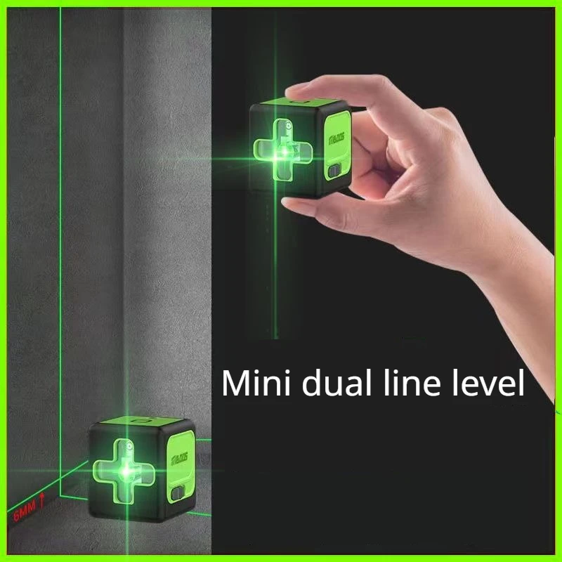 Mini Laser Level 360 ° Horizontal and Vertical Cross Automatic Leveling 2-line Level Lithium Fast Charging Green Laser Beam Line