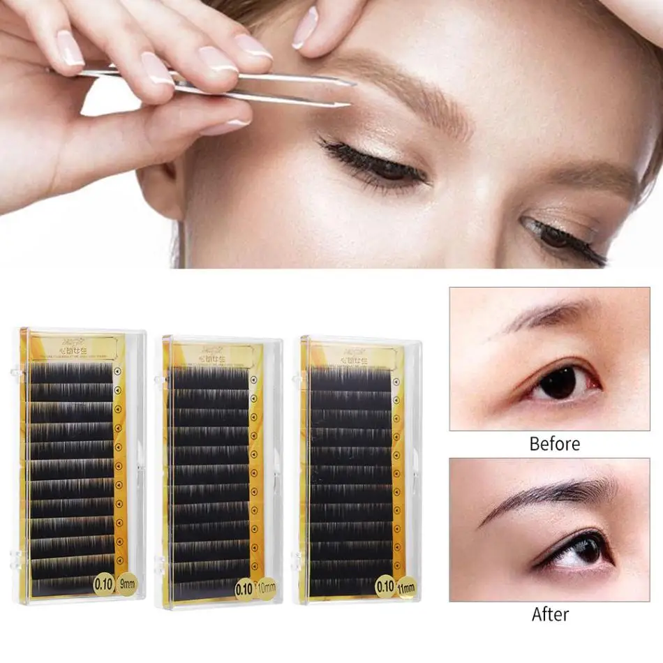 Potenciador de extensión de cejas artificiales para maquillaje de pestañas, 0,10mm