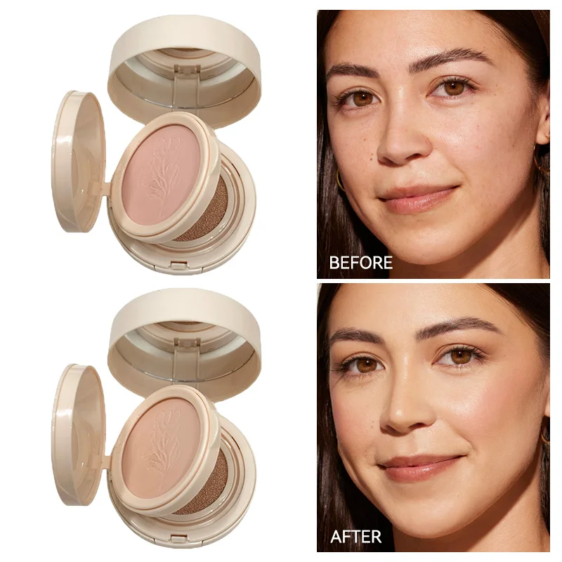 ゲゲベア ナチュラルコンシーラークッションパウダーセット、ニキビやクマをカバーするクリーミーなテクスチャー、ナチュラルなメイクアップルック