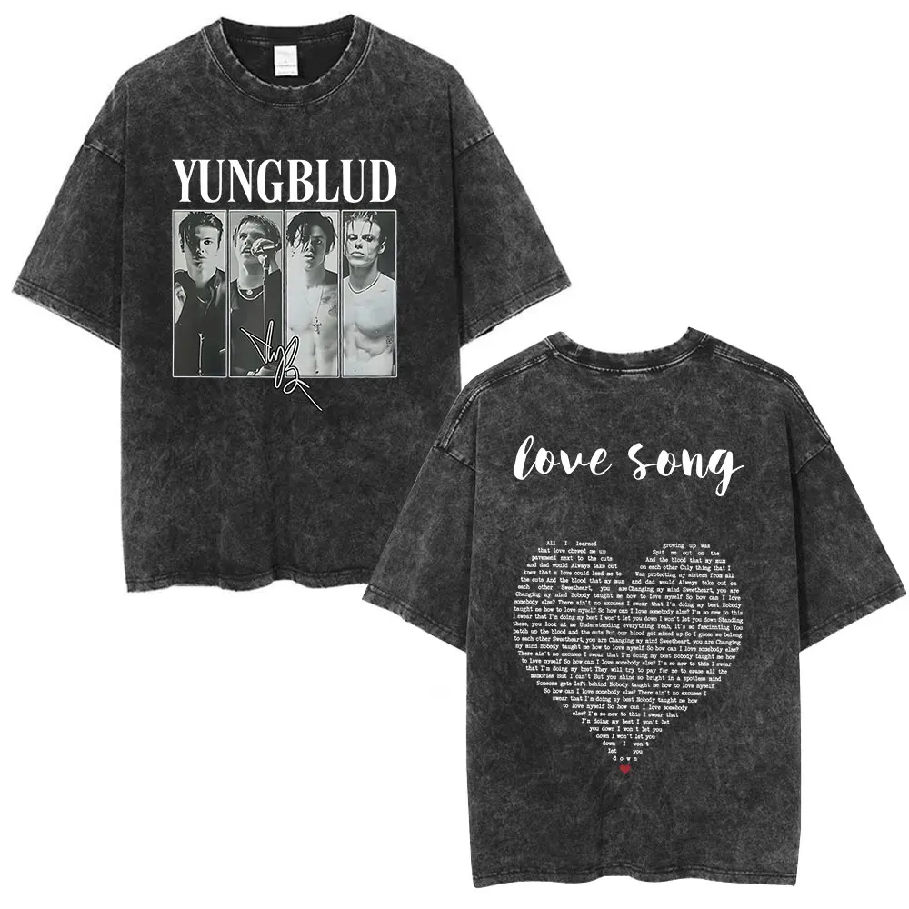 

Футболка Yungblud IDOLS Love Song в винтажном стиле, унисекс, хип-хоп, с коротким рукавом, оверсайз, повседневная, хлопковая, топы