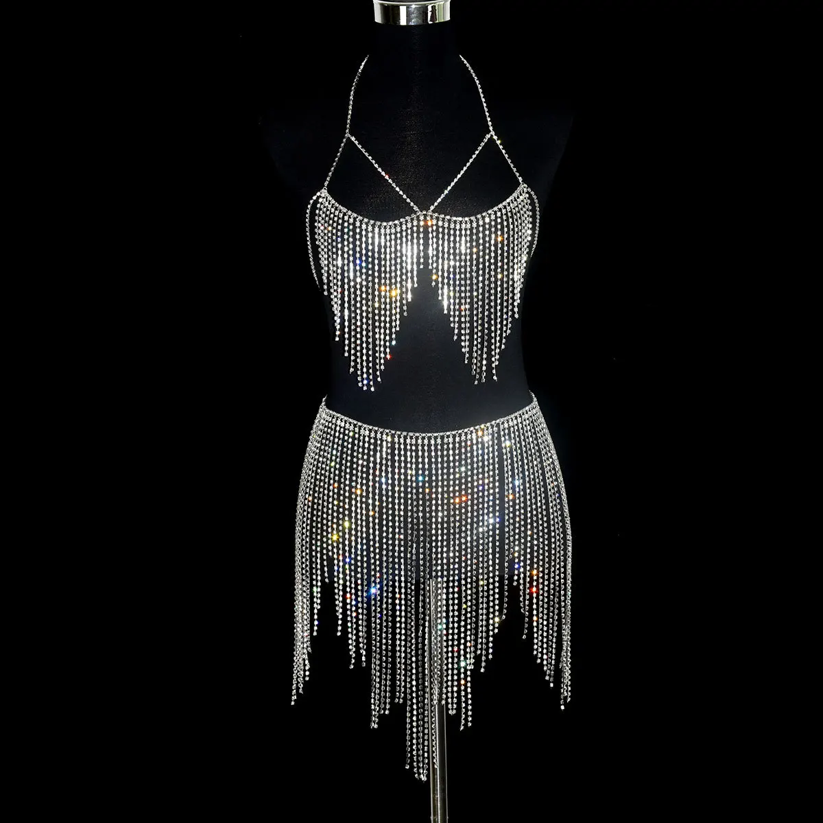 Multi-Layer Tassel Hip Chain Waist Jewelry for Women Rhinestone Swimsuit Beach Accessories Dresses Sexy Biniki Body Chains