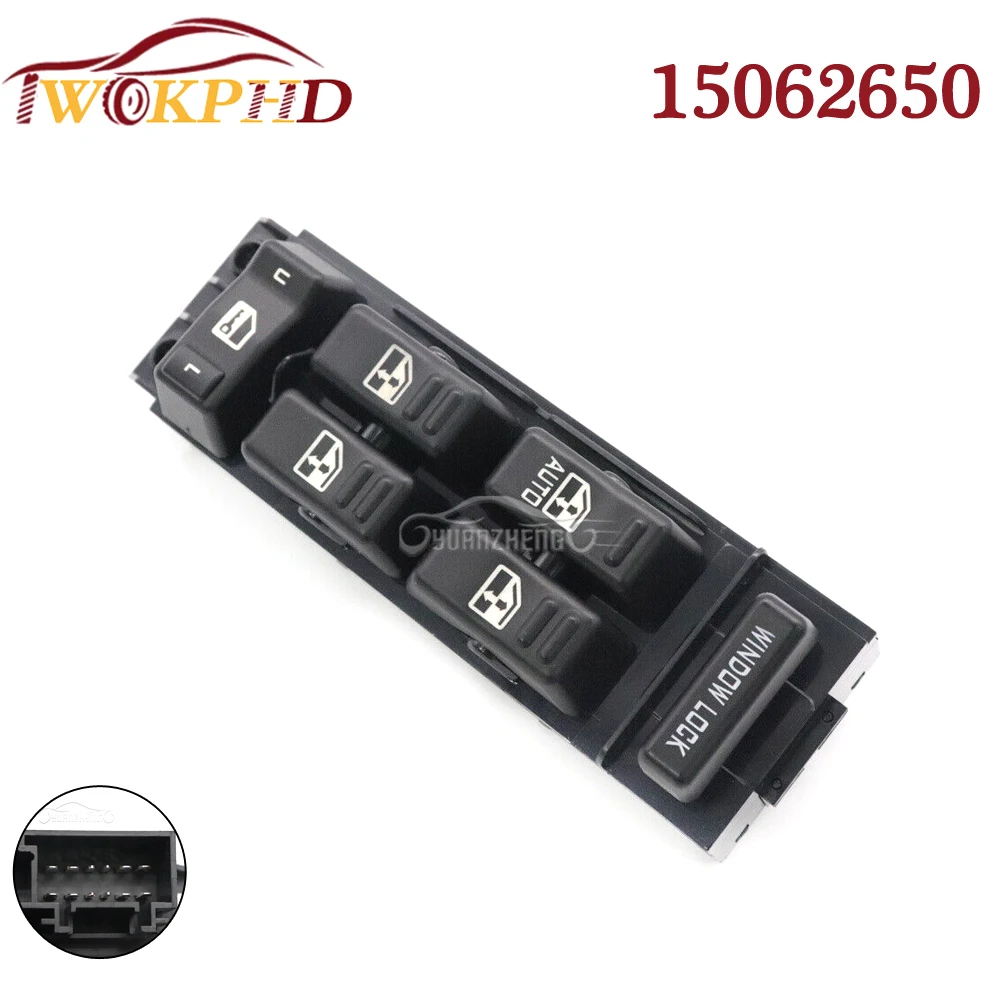 15062650 for Chevrolet Silverado Suburban Tahoe Avalanche GMC Sierra Yukon XL Electric Power Master Window Control Switch