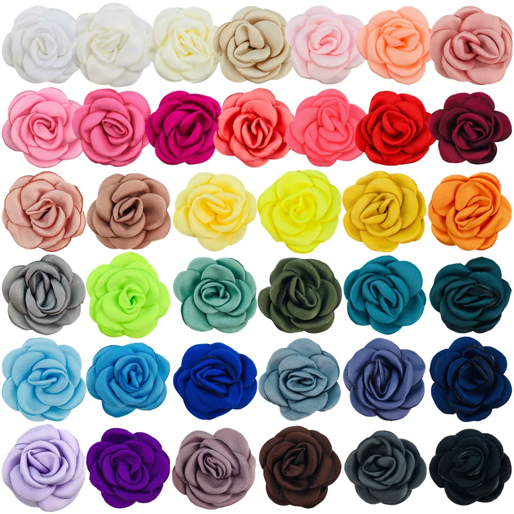 

4cm 500pcs Mini Burnt Edge Camellia DIY Baked Flower Skirt Pet Kids Clothing Headwear Accessories In Stock Wholesale