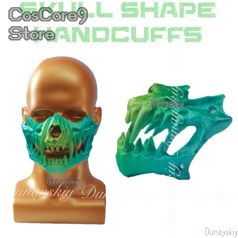 

Halloween Cosplay Animal Bone Shape SkeletonThe Skull Shape Handcuffs In Yellow-green Gradient Color Cosplay 코스프레 Full Suit