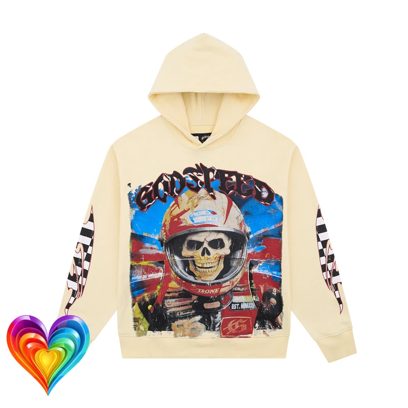 

Men Women God Speed Skulls Racer Print Hoodie High Quality Oversized Streetwear Sweatshirts cotton Godspeed Pullovers Y2k