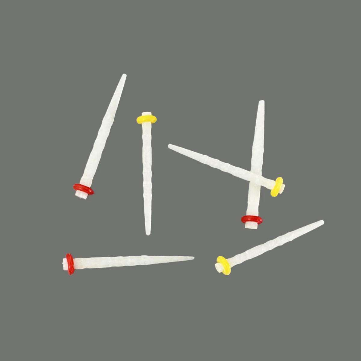 200pcs/box Fiberglass Rods - Mixed Smooth/Matte Surface, Red & Yellow Spiral Ends, High Strength Industrial Grade