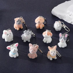 3D Cute Pet Dog Puppy Animal Keychains Key Ring For Women Men Lovely Fluffy Corgi Pomeranian Pendant Bag Box Car Holder Jewelry