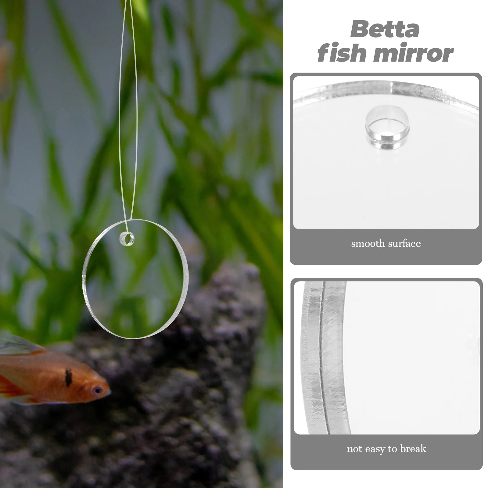 

1Set Decorative Betta Fish Mirror Floating Training Mirror for Aquarium Exercise and Stylish Tank Enhancement Betta Fish Toy