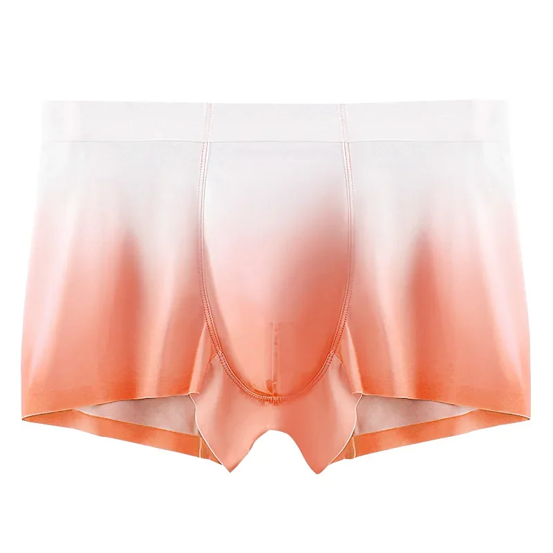 Men's silk anti-bacterial underwear, men's summer lightweight straight-leg shorts, sports breathable four-cornered bottom pants
