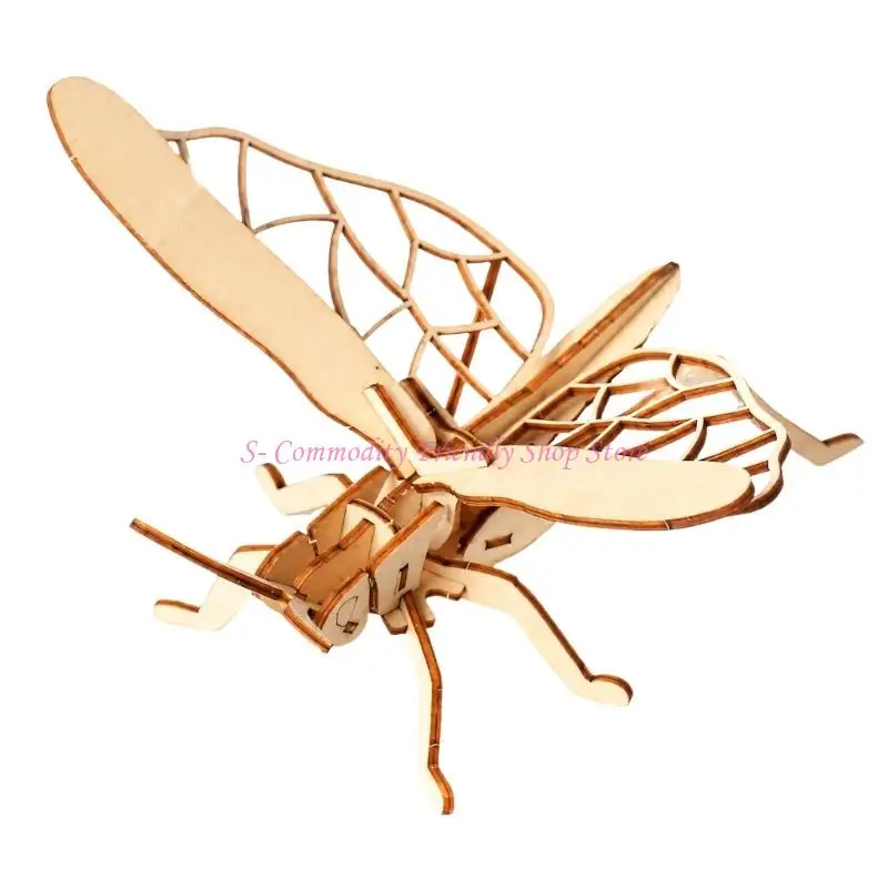 85AE Wooden 3D Insect Puzzle Hands-On Model Kits Building Craft Project for Children