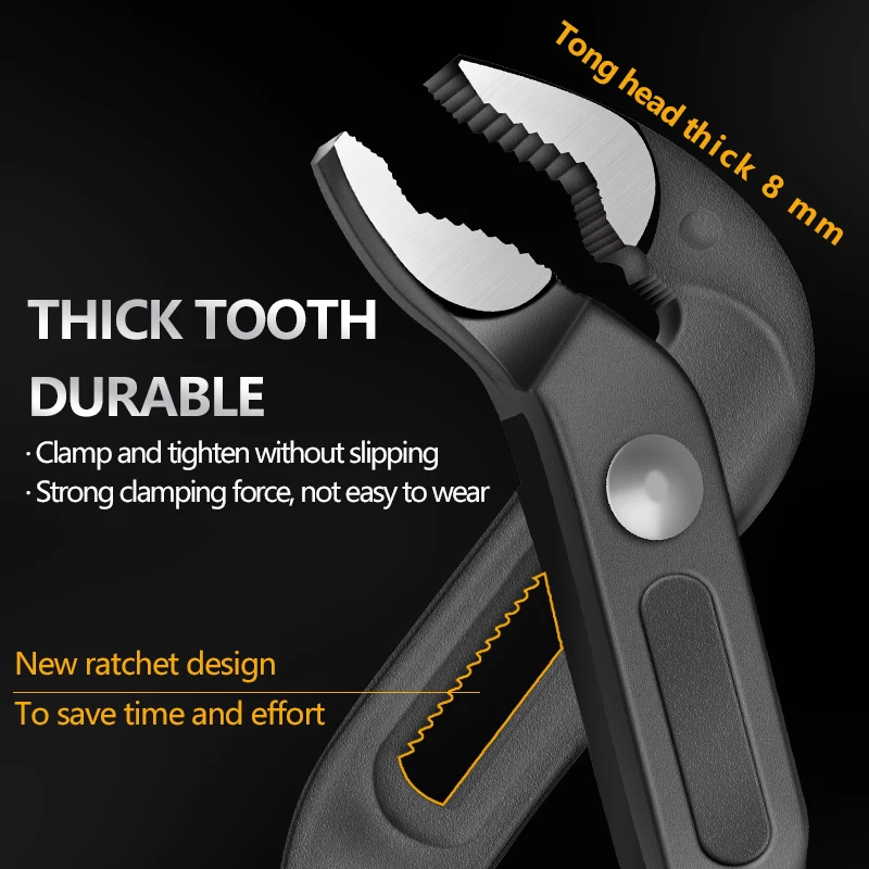 R'DEER 8 10 11 12 Inch Quick Adjust V Jaw Tongue Groove Pliers Universal Plumbing Pliers Water Pump Pliers for Plumbing Work
