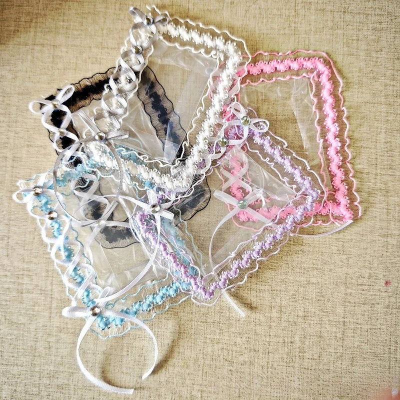 1 Piece Handmade Card Holder Anime Badge Holder INS Lace Sweet Kpop Photocard Case Cute Photocard Storage Pouch for Girls