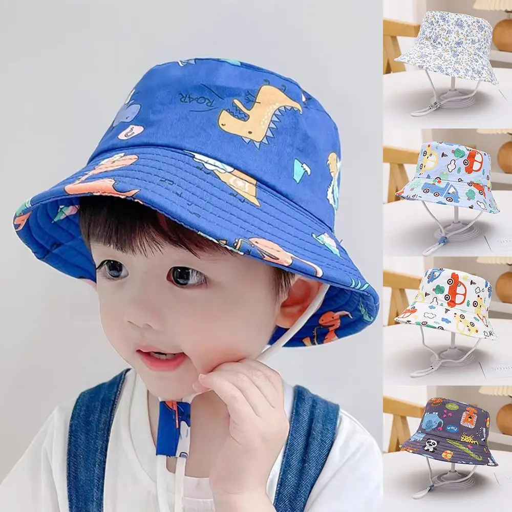

Fashion UV Protection Kids Bucket Hat Quick-Dry Lightweight Cartoon Print Hat Breathable Children's Fisherman Hat Boys & Girls