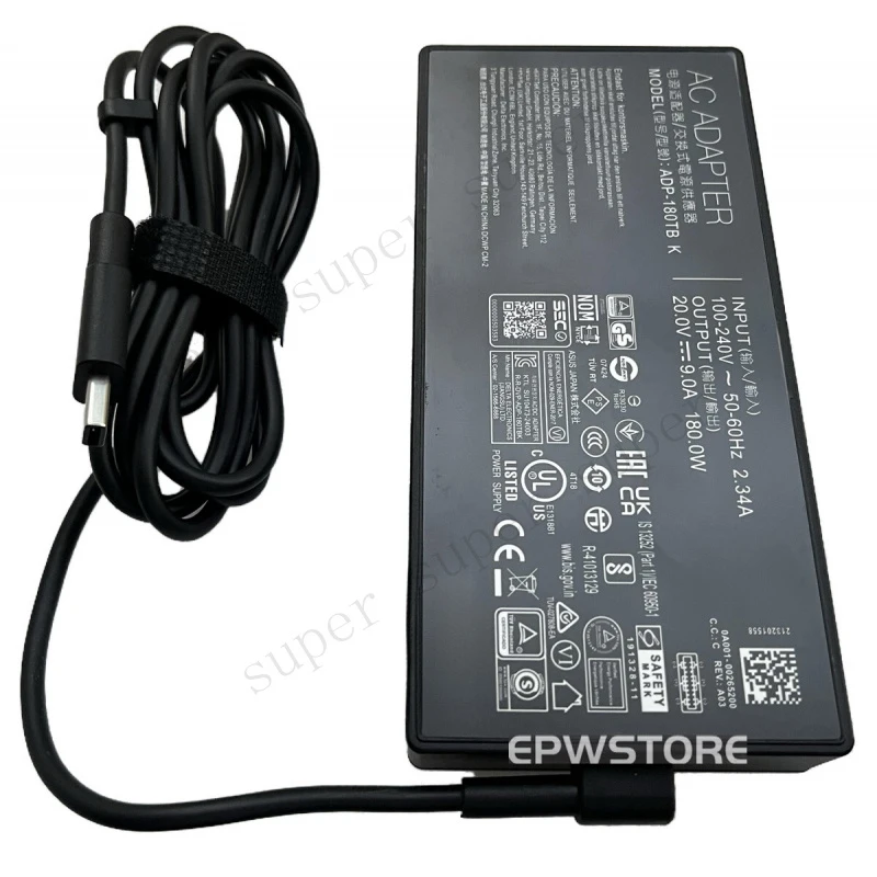 S+   20V 180W AC Adapter Charger For Asus Rog Zephyrus GA403UV-QS102X GA403UI-QS101X