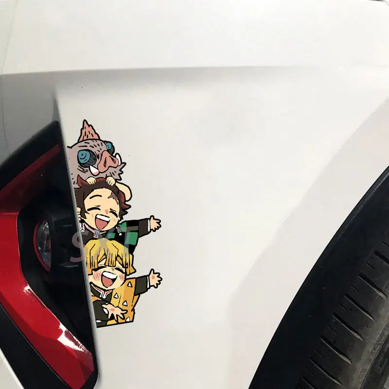 Stiker Mobil Tahan Air Kartun Anime Demon Slayer Pintu Mobil Dekoratif Pintu Kamar Tidur Kamar Mandi Stiker Kreatif Yang Dipersonalisasi