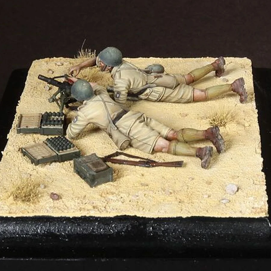 1/35 Scale Resin Figure Model Kit Scene Italian 45mm Mortar Squad North Africa Scene  (NO Base) Unpainted Unassembled DIY Toys