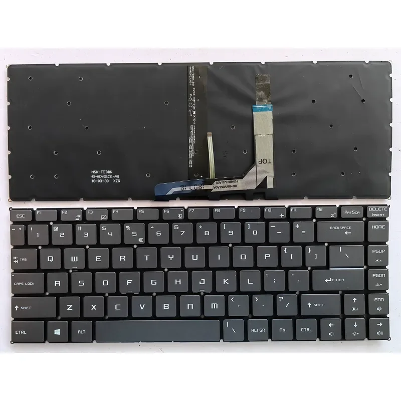 Teclado estadounidense para portátil MSI Stealth Thin 8RE 8RF GS65VR MS-16Q1
