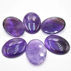 Free shipping 6pcs/lot Wholesale 30x40mm natural stone amethyst Oval CAB CABOCHON beads for jewelry accessories making