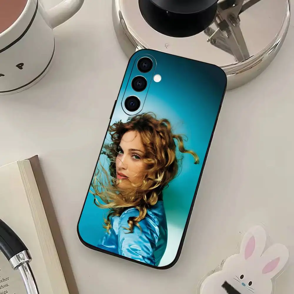 삼성 갤럭시 A73,A72,A71,A70,A53,A52,A51,기타 소프트 블랙 커버용 가수 M-마돈나 전화 케이스