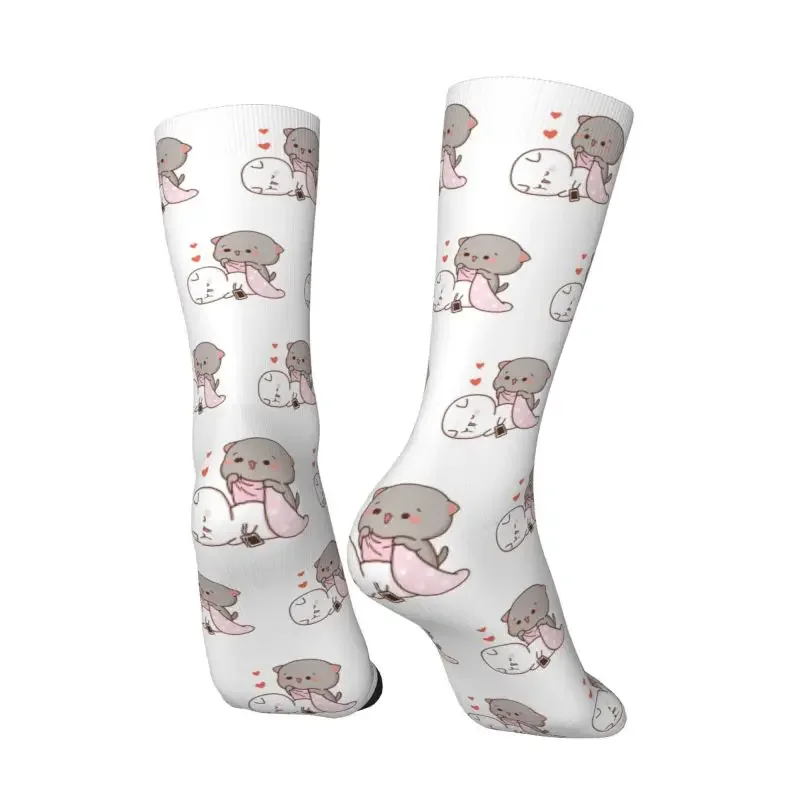 Peach and Goma-Chaussettes Mochi Cat Drooling pour hommes et femmes, mode Crew, unisexe, cool, imprimées en 3D, Elin