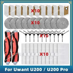 Compatible For Uwant U200 Pro /  Edison 2 Plus U250 / U290 Replacement Parts Accessories Main Side Brush Filter Mop Pad Dust Bag