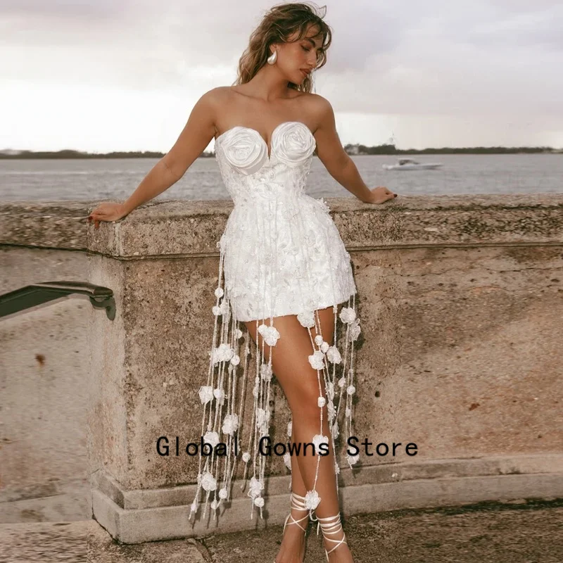 Charming A-line Bodycon Homecoming Dresses for Teen Sweetheart 3D Flowers Beadings Cocktail Party Gown Customized