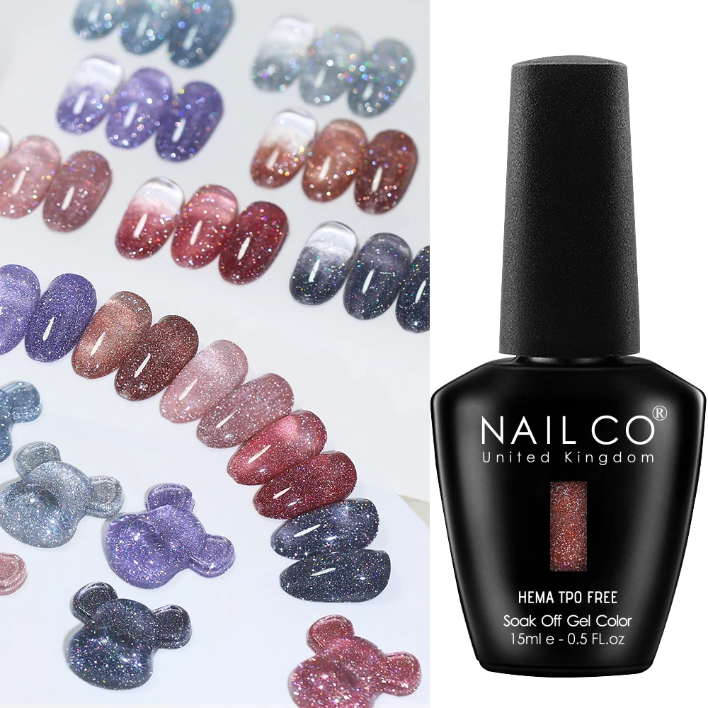 NAILCO 15 ml Glitter Hema TPO-Free Gel Nagellack Nail Art Semi Permanent UV Maniküre lakiery hyутowe Lack Nagel liefert