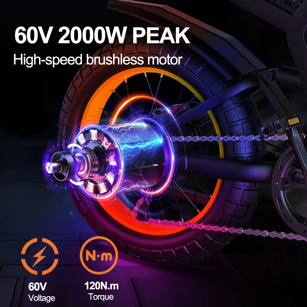 COSWHEEL GT20 Max Electric Motorcycles 2000W Brushless Gearless Motors 60V40AH Lithium Battery Speed 70Kmh Adult Off Road Ebike view 5