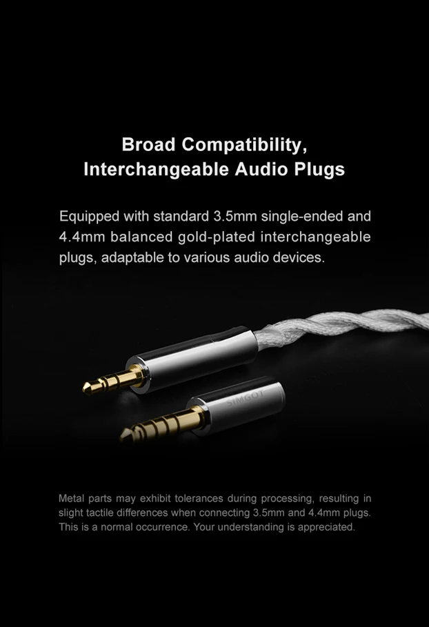 SIMGOT LC7 OFC versilbertes IEM-Upgrade-Kabel, einzelnes 18 AWG HiFi-IEM-Kabel für Audiophile-Monitore – Detail 5