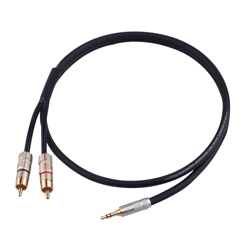 YYTCG 3.5 to 2RCA Aux cable, CM adapter, TV audio cable, PC amplifier, Home Theater, DVD speaker cable, 3.5 mm to 2RCA