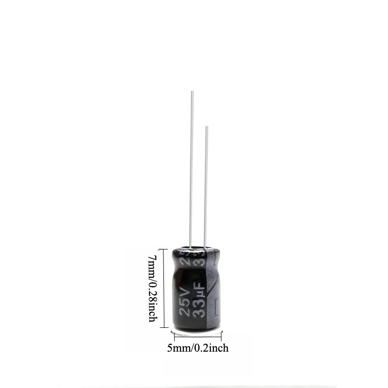 

335pcs 25V 33uF Electrolytic Capacitor 105C High Temp Radial Long Life 5x7mm for Power Supply Electronics