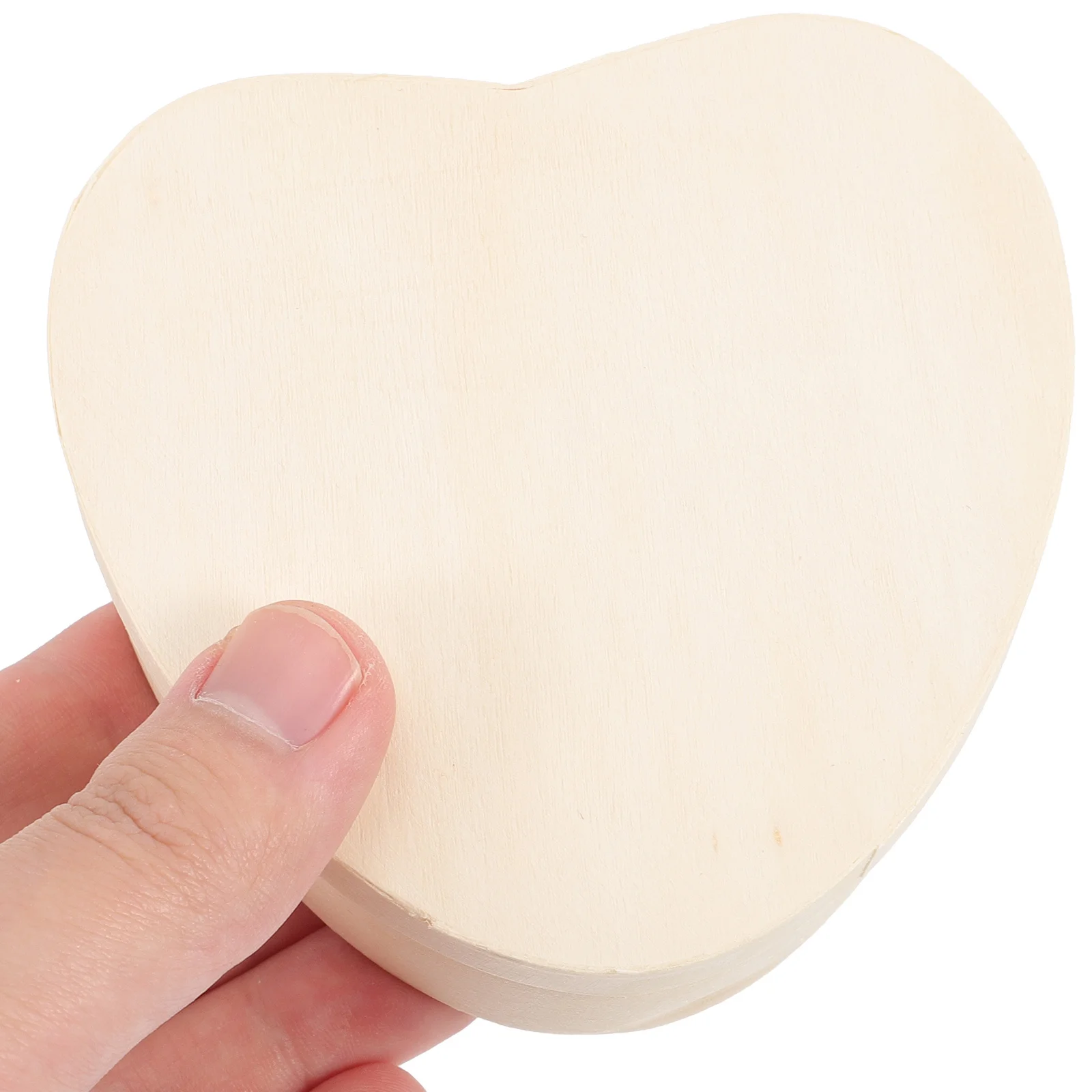2Pcs Heart Shape Wood Boxes Unfinished Blank Natural Wood Jewelry Storage Boxes DIY Craft Jewelry Box Wooden Storage Box