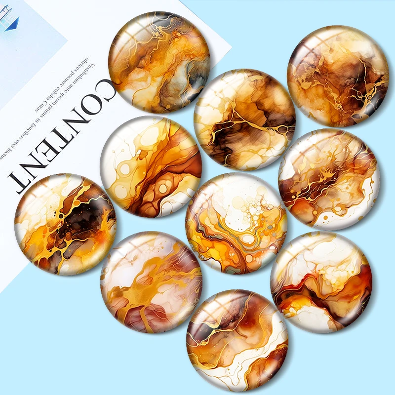 

Marble grain with metallic gold veins10pcs cartoon 12mm/18mm/20mm/25mm Round photo glass cabochon demo flat back Making findings