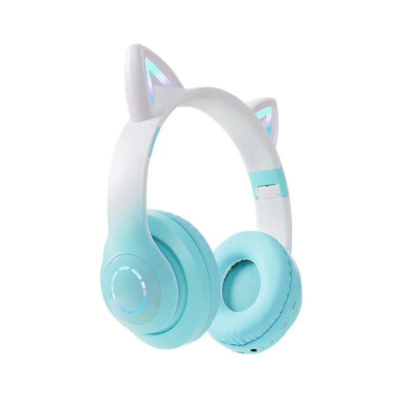 

LED Flash Light Headphone Cute Cats Ears Wireless Earphone With Mic Kids Girls Stereo Music Headsets TWS Bluetooth 5.0